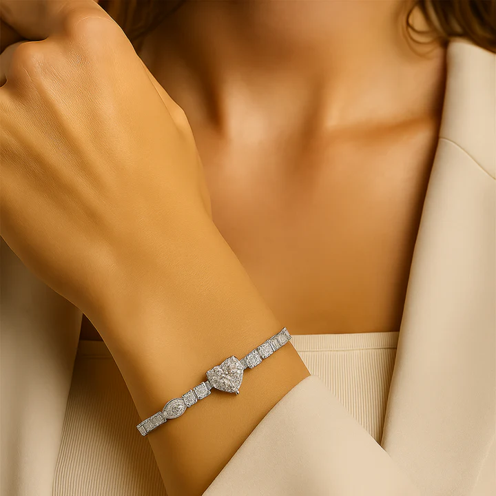 Brilliance in Every Cut — Multi shaped Diamond Bracelet in 18K White Gold - View 1